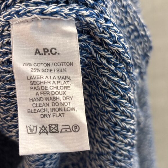 A.P.C. cotton and silk sweater, Large, blue and white - Picture 5 of 5
